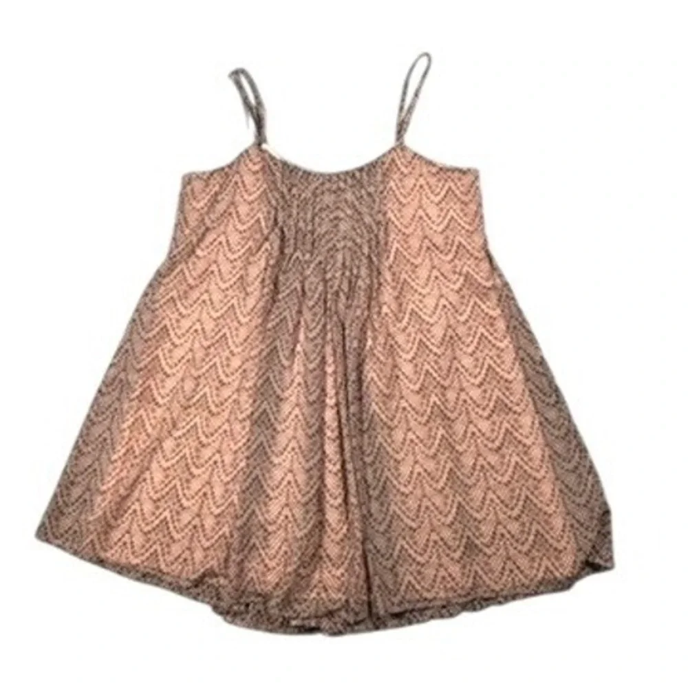 Victoria's Secret Chevron Pleated Babydoll‎ Dress L Earthy Boho Coquette Indie